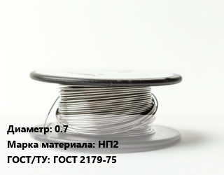 Никелевая проволока 0.7 Марка: НП2 ГОСТ: ГОСТ 2179-75, кг, никелевая цена от 6075 Тг / т, где купить, условия доставки в Шымкенте и Южно-Казахстанской области